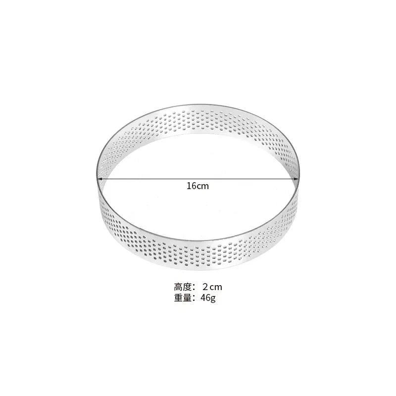 Stainless Steel Mousse Cake Mold – Perforated Round Tart Ring Cake Baking Mold Axl 16cm
