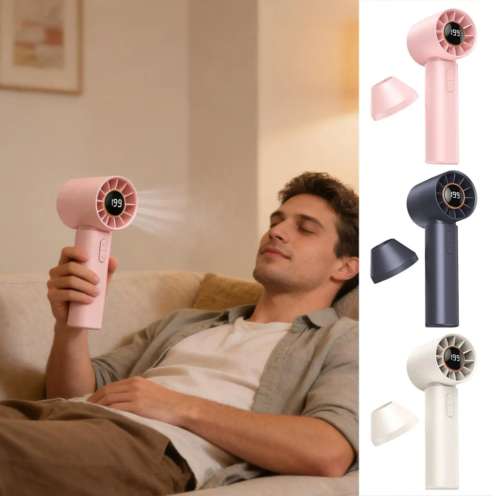 Rechargeable Handheld Fan 5-Speed Digital Display | Portable Handheld Fan Axl