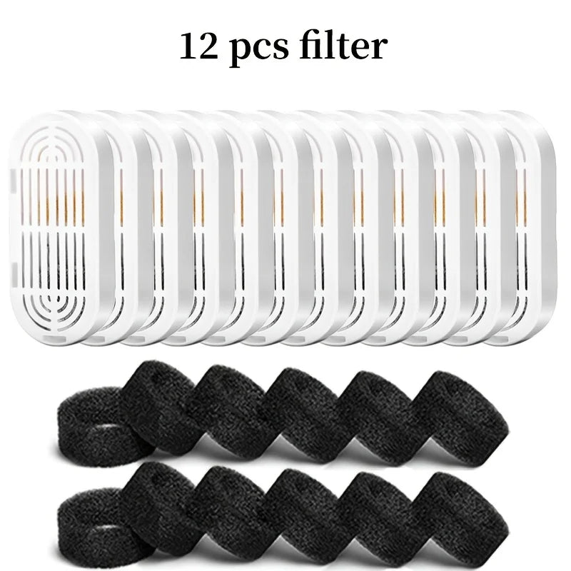 KEMORELA Cat Fountain Pre-Filter Sponges 6/12/18 Pack Pet Fountain Filter Axl White Black 12PCS No plug