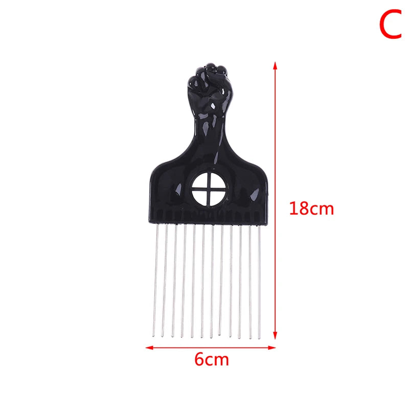Black Fist Afro Metal Comb – Wide Tooth Natural Hair Pick Afro Hair Pick Comb Axl C