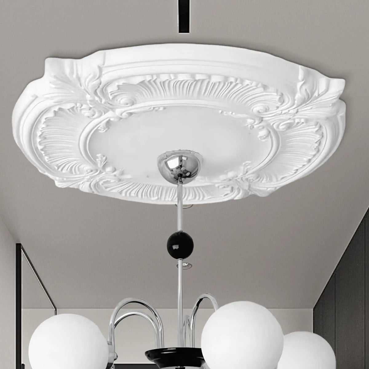 12" Split Ceiling Medallion – No-Drill Light Fixture Cover Ceiling Medallion Axl