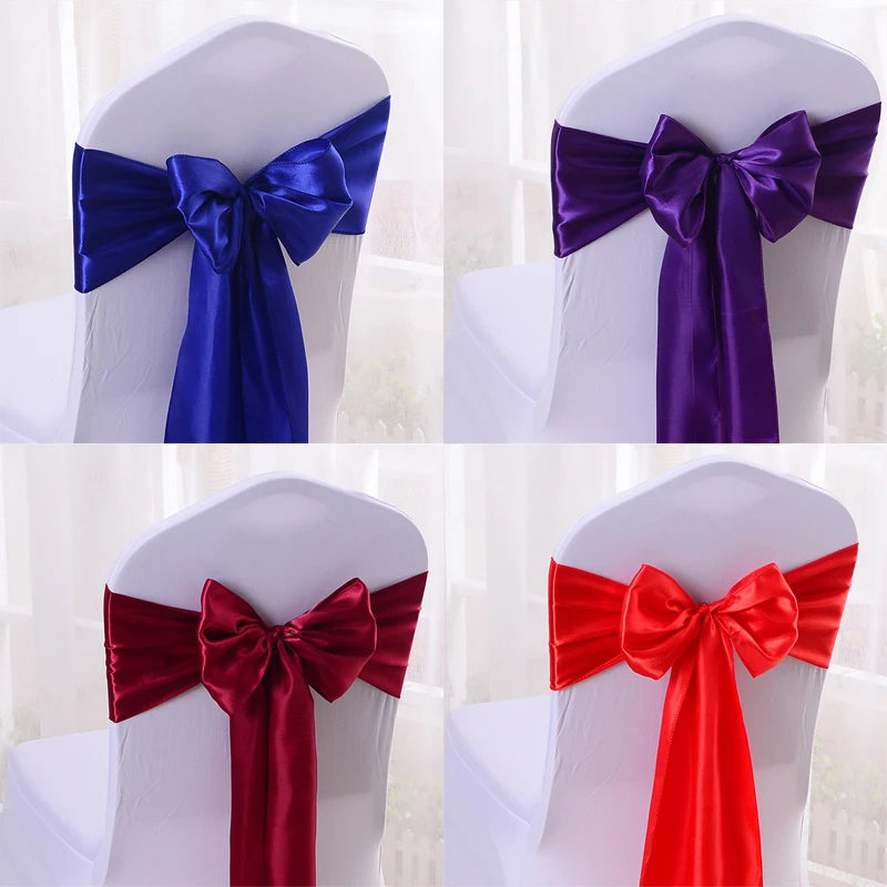 Satin Chair Sash Bow – Wedding & Party Chair Decoration Chair Sash Bow Axl