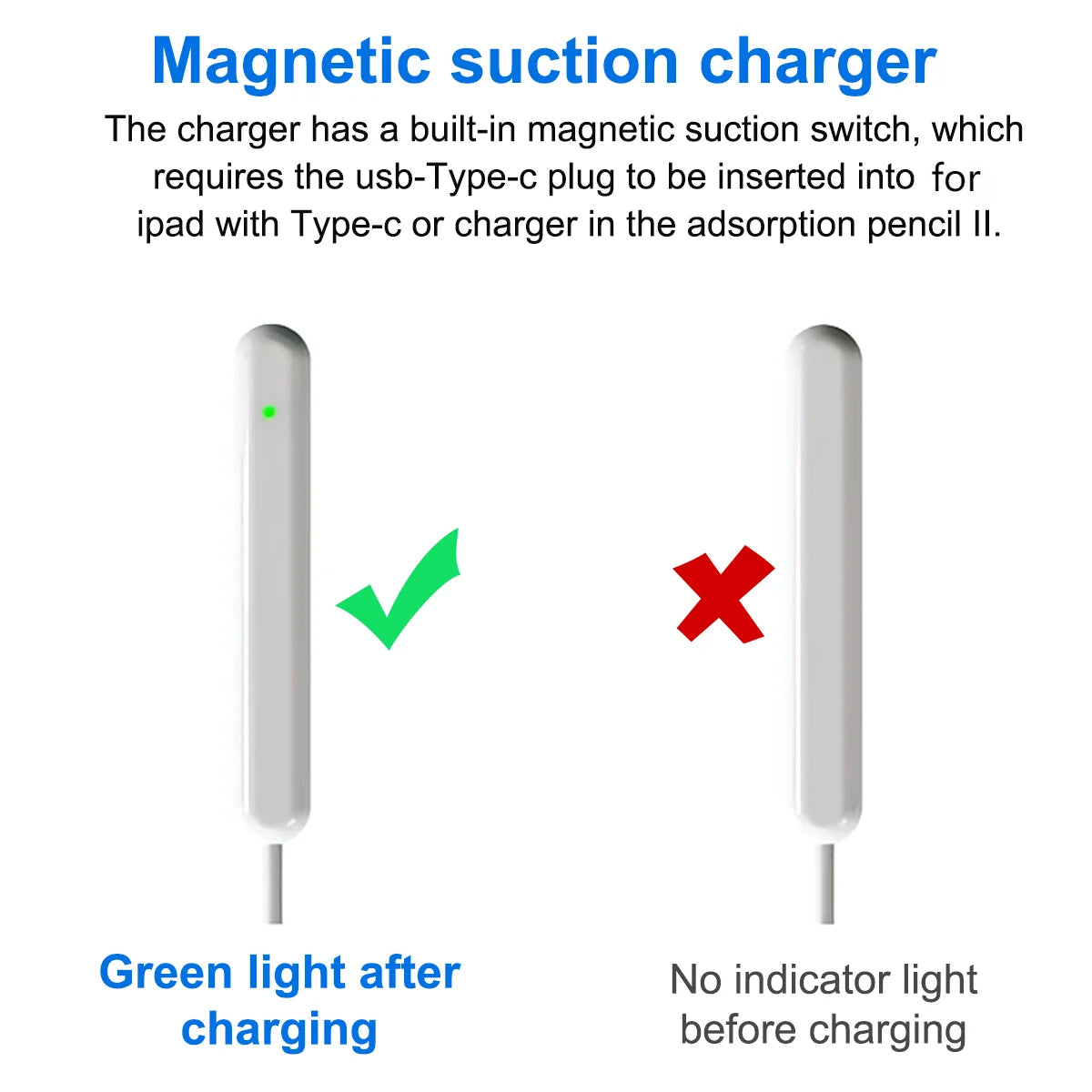 USB-C Magnetic Charging Cable for Apple Pencil 2nd Generation Stylus Charging Cable Axl