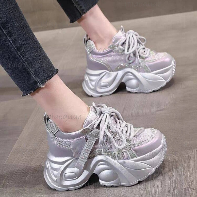 Women's Thick Platform Sneakers – Casual Breathable Fashion Shoes Platform Sneakers Axl