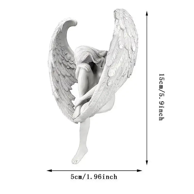 Redemption Angel Statue – Resin Sculpture Home & Garden Décor Decorative Sculpture Axl WHITE