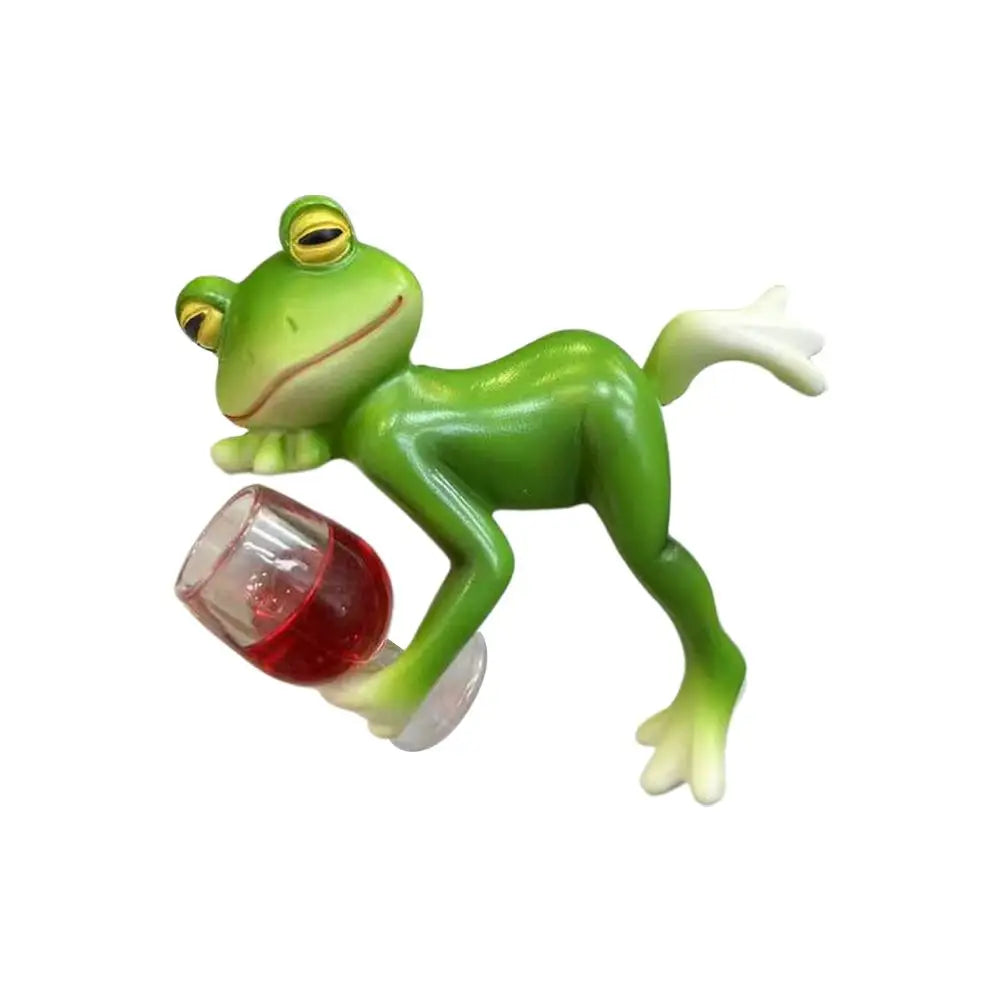 Mini Frog Figurine Hanging Flower Pot Ornament – Resin Decor Garden Figurine Axl C