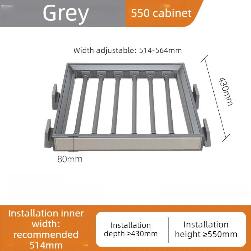 Telescopic Pants Rack – Built-In Sliding Wardrobe Organizer Wardrobe Pants Rack Axl Grey-550 Cabinet