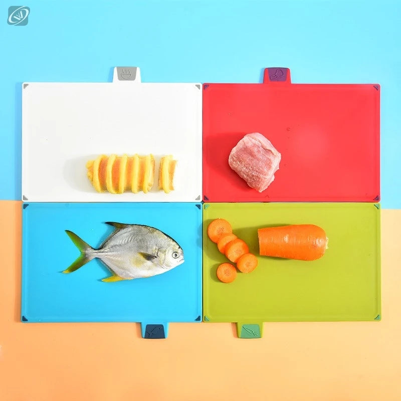 4-Piece Cutting Board Set with Holder – Non-Slip & Colour-Coded Cutting Board Set Axl