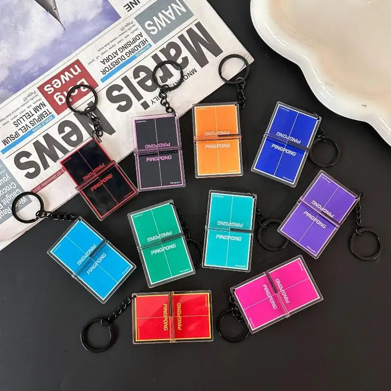 Mini 3D Ping Pong Table Keychain – Acrylic Sports Keyring Gift Sports Novelty Keychain Axl