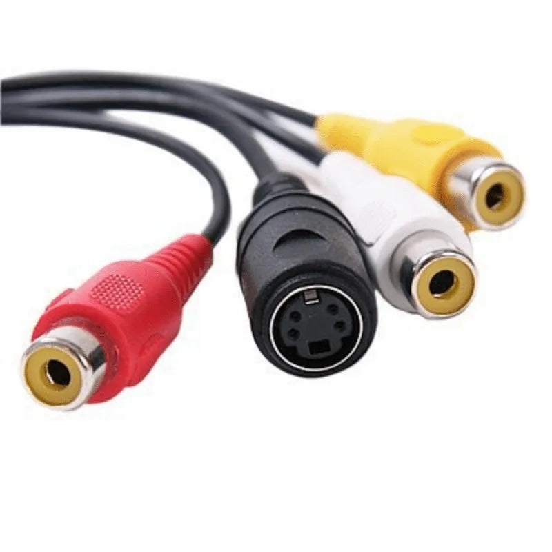 VGA to S-Video 3 RCA Composite AV Adapter Cable | PC Laptop Video Adapter Cable Axl