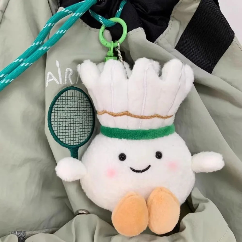 Kawaii Badminton Plush Keychain – Cute Shuttlecock Bag Charm Plush Keychain Axl
