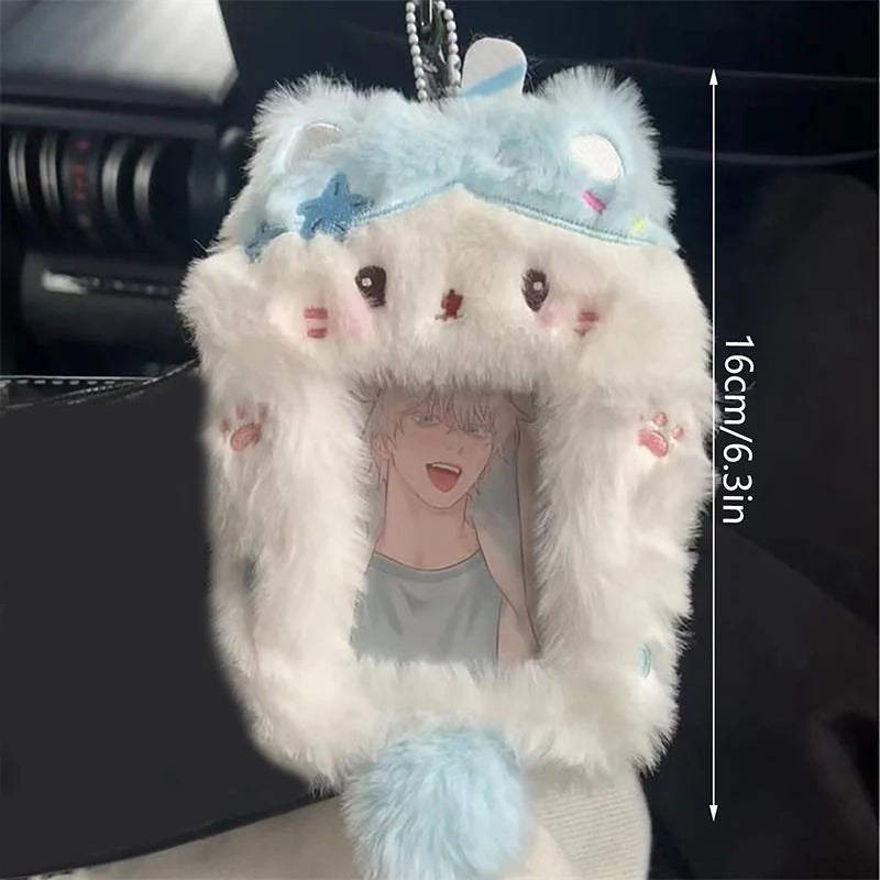 Plush Cat & Rabbit Kpop Photocard Holder Keyring Case Plush Card Holder Axl