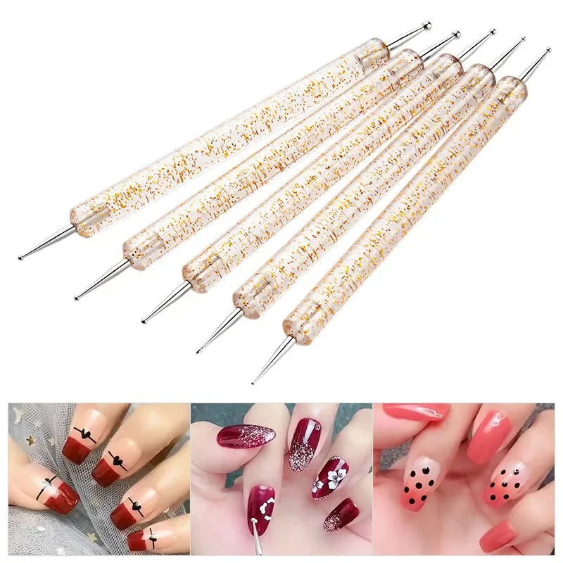 Nail Art Dot Pen & Brush Set | Blue Handle Manicure Tool Nail Art Tool Axl