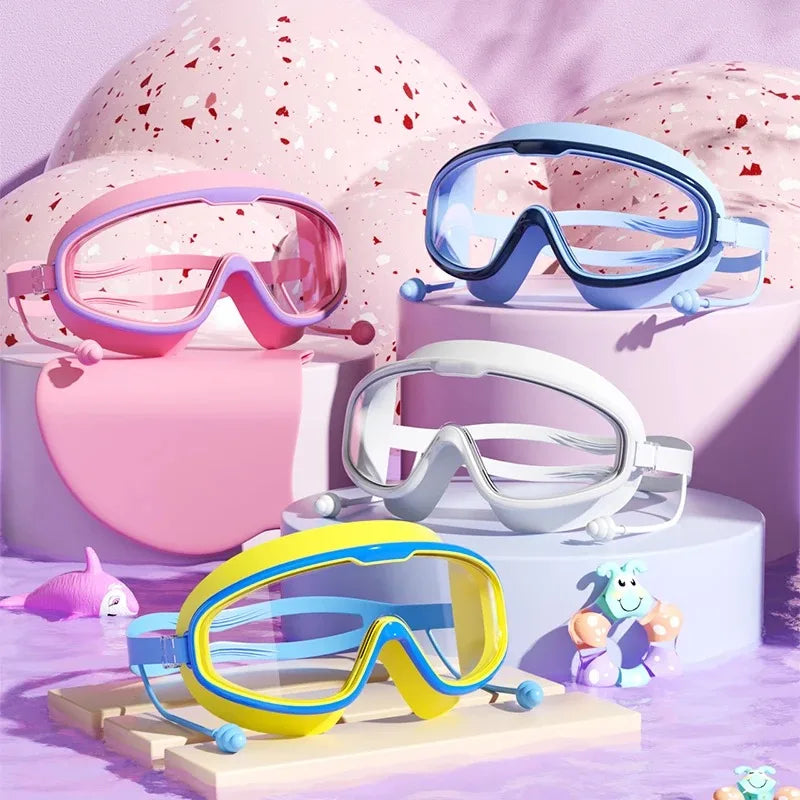 Kids Swimming Goggles – Big Frame HD Anti-Fog, Boys & Girls Kids Swim Goggles Axl