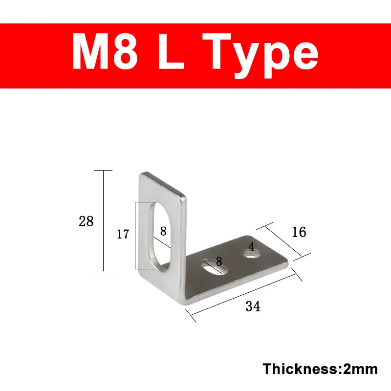 Proximity Sensor Bracket Mount Clip M8 M12 M18 M30 SN04 E3JK Sensor Mounting Bracket Axl M8 L Type