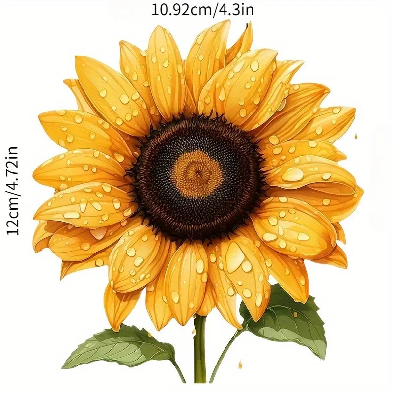 Waterproof Sunflower & Water Droplet Stickers for Cars & Laptops Decorative Stickers Axl
