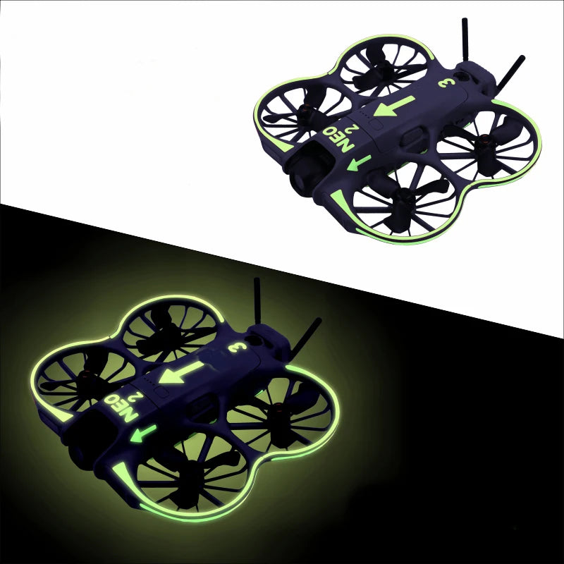 Glowing Decal Sticker Kit for DJI NEO 2 – Waterproof & Anti-Scratch Drone Decal Sticker Axl Light Green