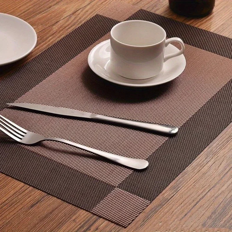 PVC Striped Non-Slip Placemat – Insulated Kitchen Table Mat Kitchen Placemat Axl