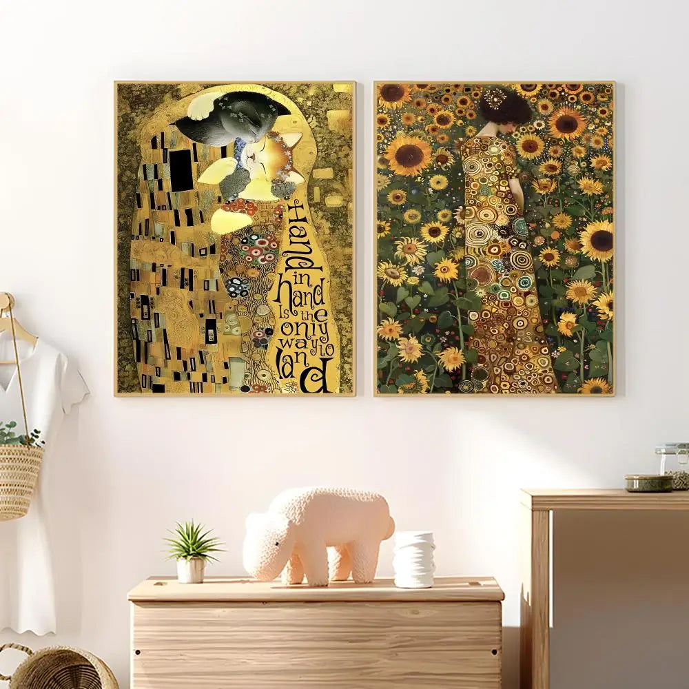 Gustav Klimt HD Waterproof Wall Poster Stickers | Home Décor Wall Art Sticker Axl