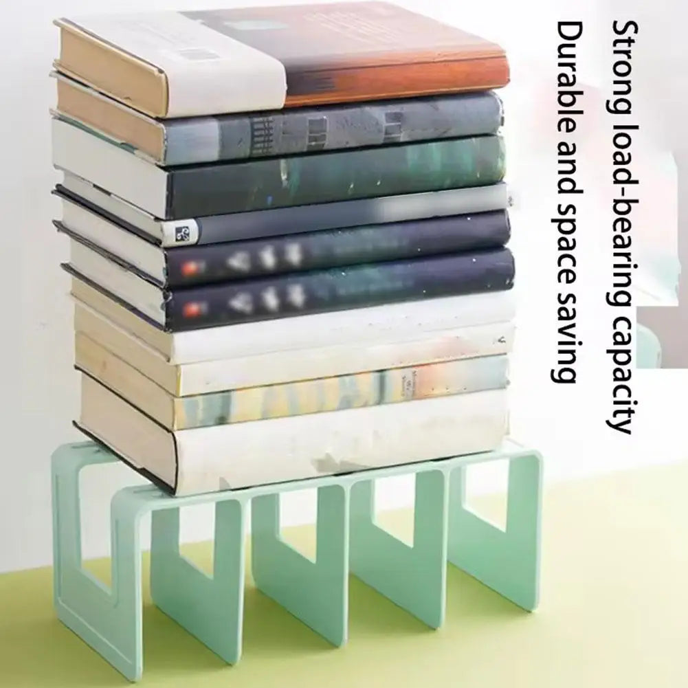 L-Type Plastic Bookend & 4-Shelf Desktop File Organizer Desktop Book Organizer Axl