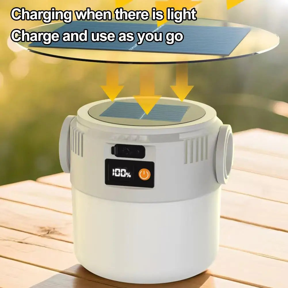 Solar COB LED Camping Light | 4 Modes & Digital Display Solar Camping Lantern Axl