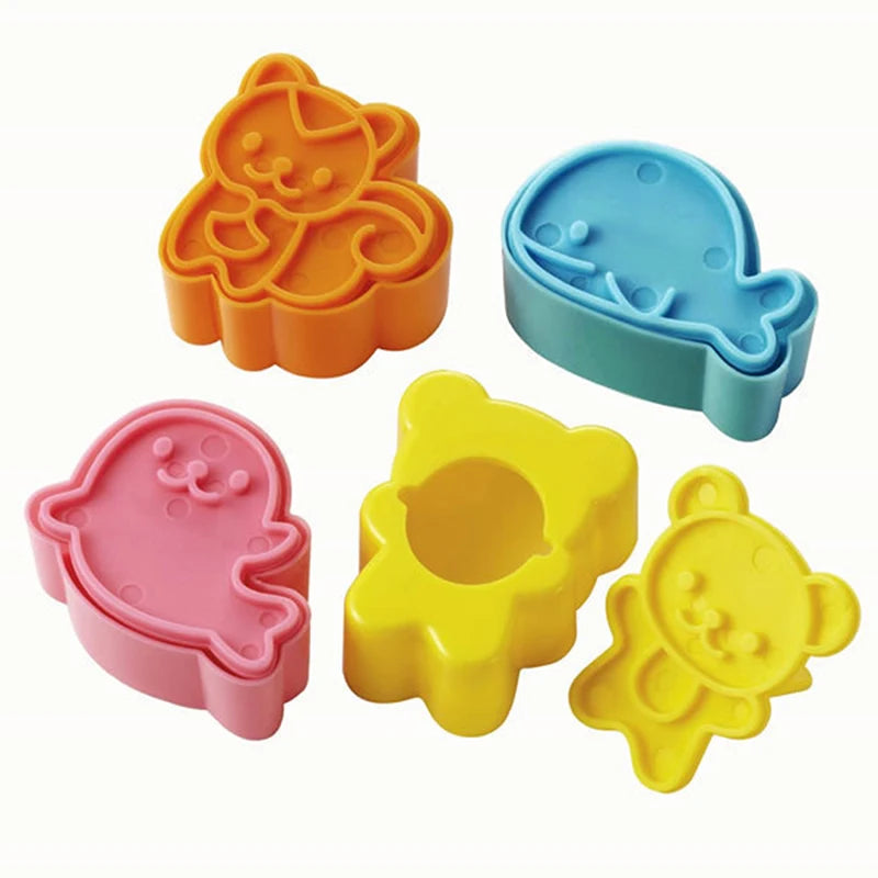 4-Piece Animal Sandwich Cookie Mold Cutter Set | Bento Kids Cookie Mold Cutter Set Axl