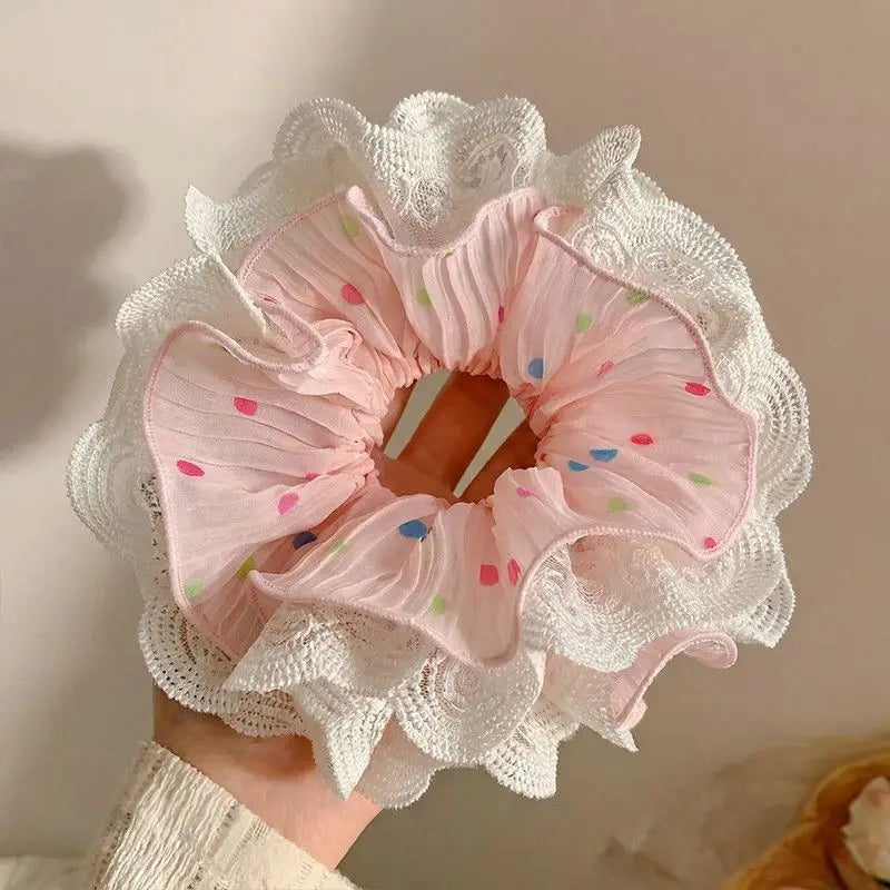 Leopard Print Hair Scrunchie – Large Elastic Retro Hair Tie Hair Scrunchie Axl C1-1PCS