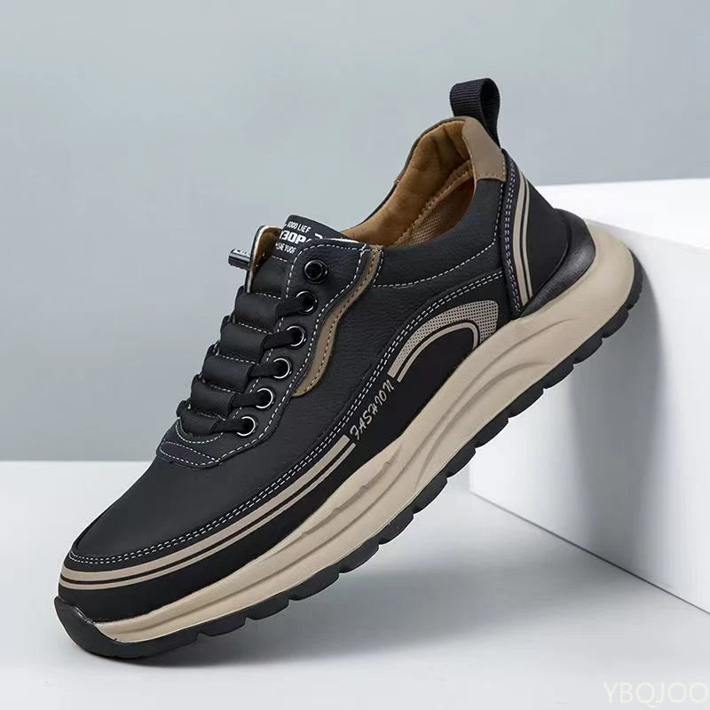 YBQJOO Men's Non-Slip Sneakers – Breathable Walking Shoes Men's Sneakers Axl black 39