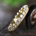 Huitan Gold CZ Wedding Band Ring – Sparkling Cubic Zirconia Wedding Band Ring Axl T0569 6