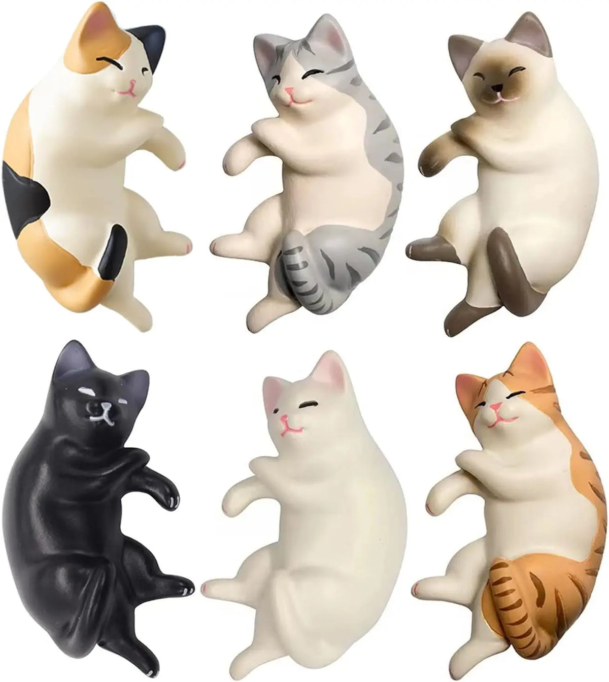6-Pack 3D Cat Fridge Magnets – Cute Resin Kitty Magnet Set Decorative Magnets Axl