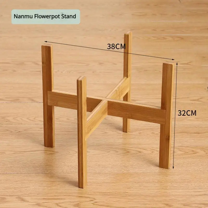 Wood Flower Pot Stand – 10/12 Inch Four-Legged Cross Base Plant Pot Stand Axl 12inch