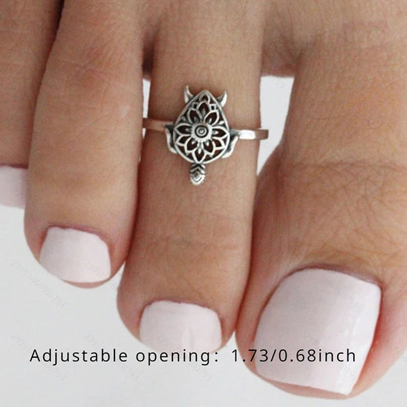 Sea Turtle Adjustable Toe Ring – Boho Beach Jewelry for Women Toe Ring Axl