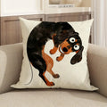 Dachshund Watercolor Linen Cushion Cover | Sofa & Home Decor Cushion Cover Axl White5 60X60cm