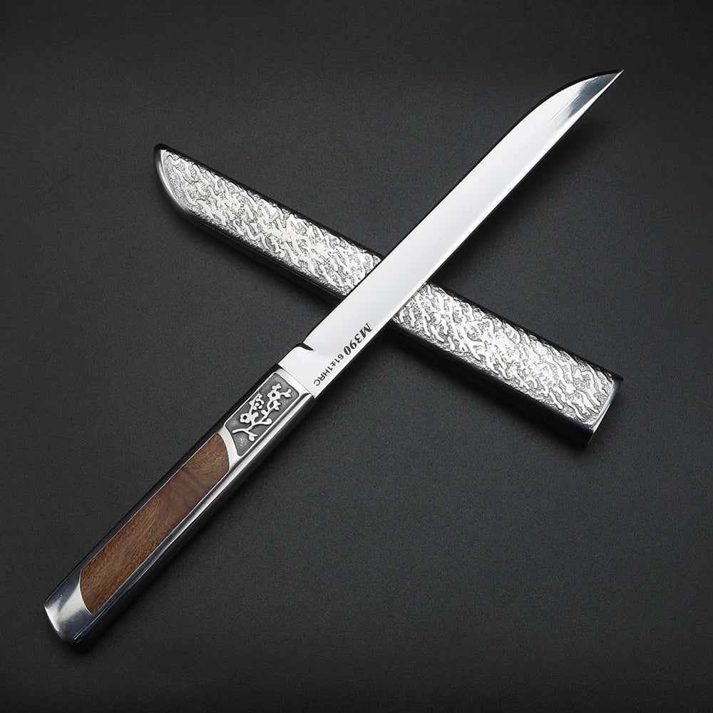 XUAN FENG M390 Steel Chef Knife – 9" Sharp Wood Handle Chef Knife Axl