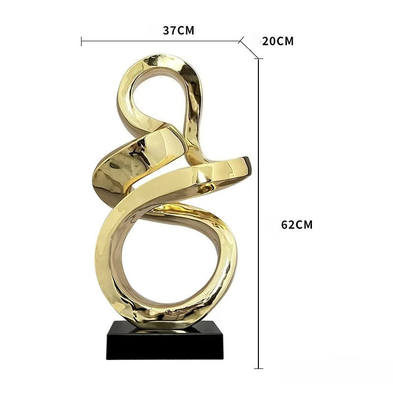 Modern Resin Figurine – Luxury Living Room & Hall Décor Ornament Decorative Figurine Axl Golden