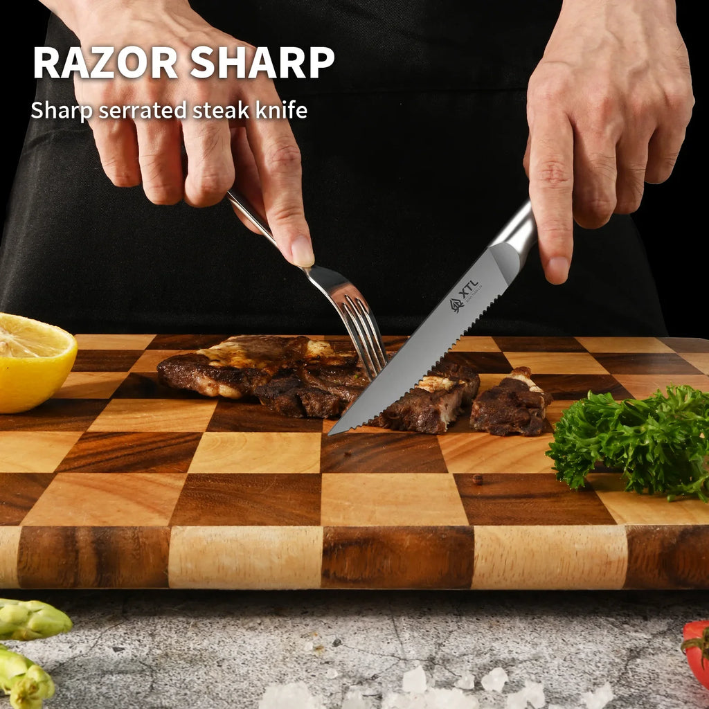 PLYS Stainless Steel Steak Knife Set – Sharp Kitchen Knives Steak Knife Set Axl