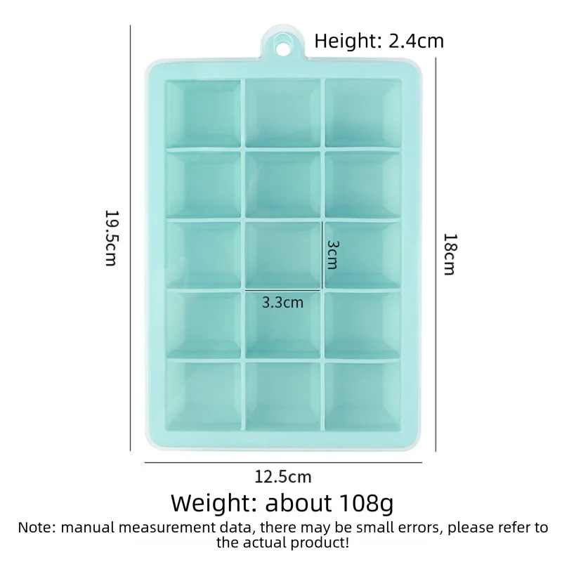 15-Grid Silicone Ice Cube Tray with Lid – Easy Release Mold Silicone Ice Tray Axl