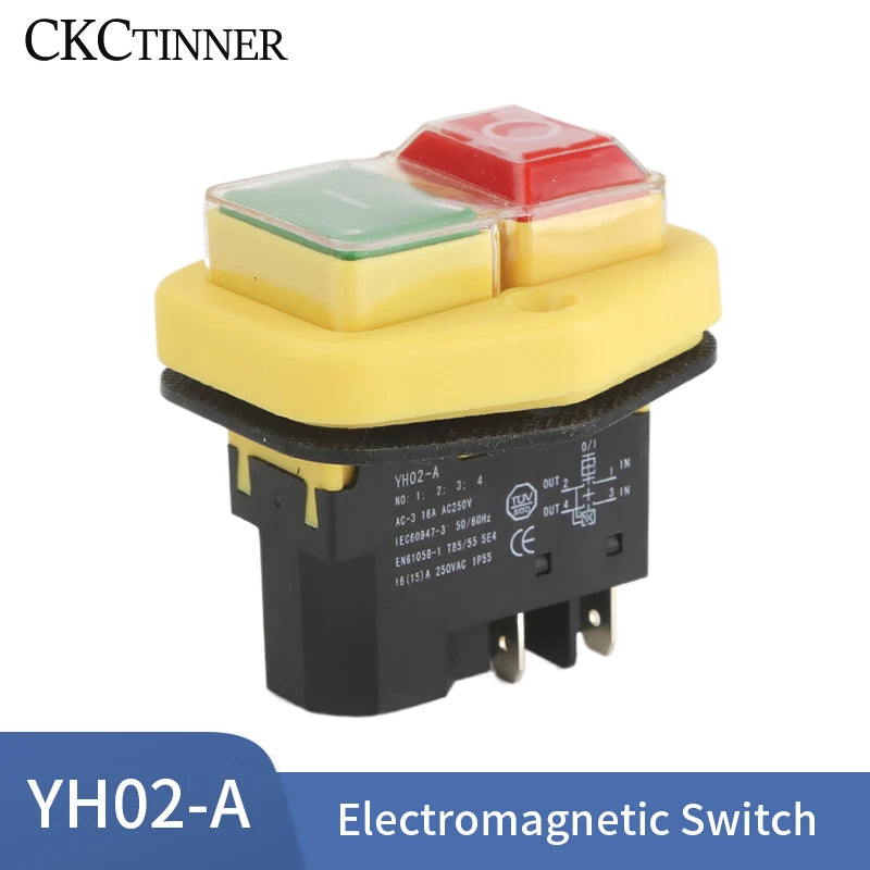 YH02 Electromagnetic Push Button Switch IP55 15A 220V CE Push Button Switch Axl