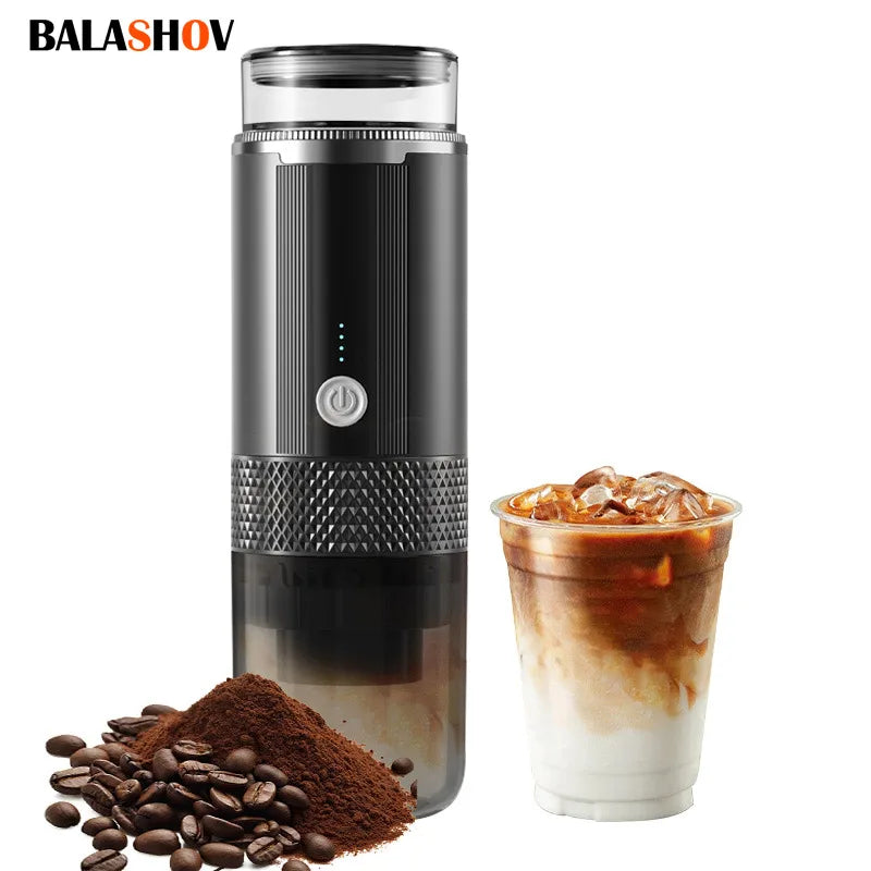 BALASHOV Wireless Portable Espresso Machine | K-Cup & Grounds Portable Espresso Machine Axl black
