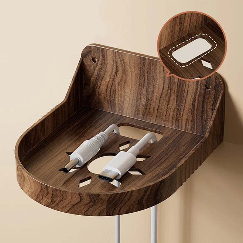 Wood Grain Wall Mount Shelf – Router, Camera & Cable Tidy Wall Mount Shelf Axl