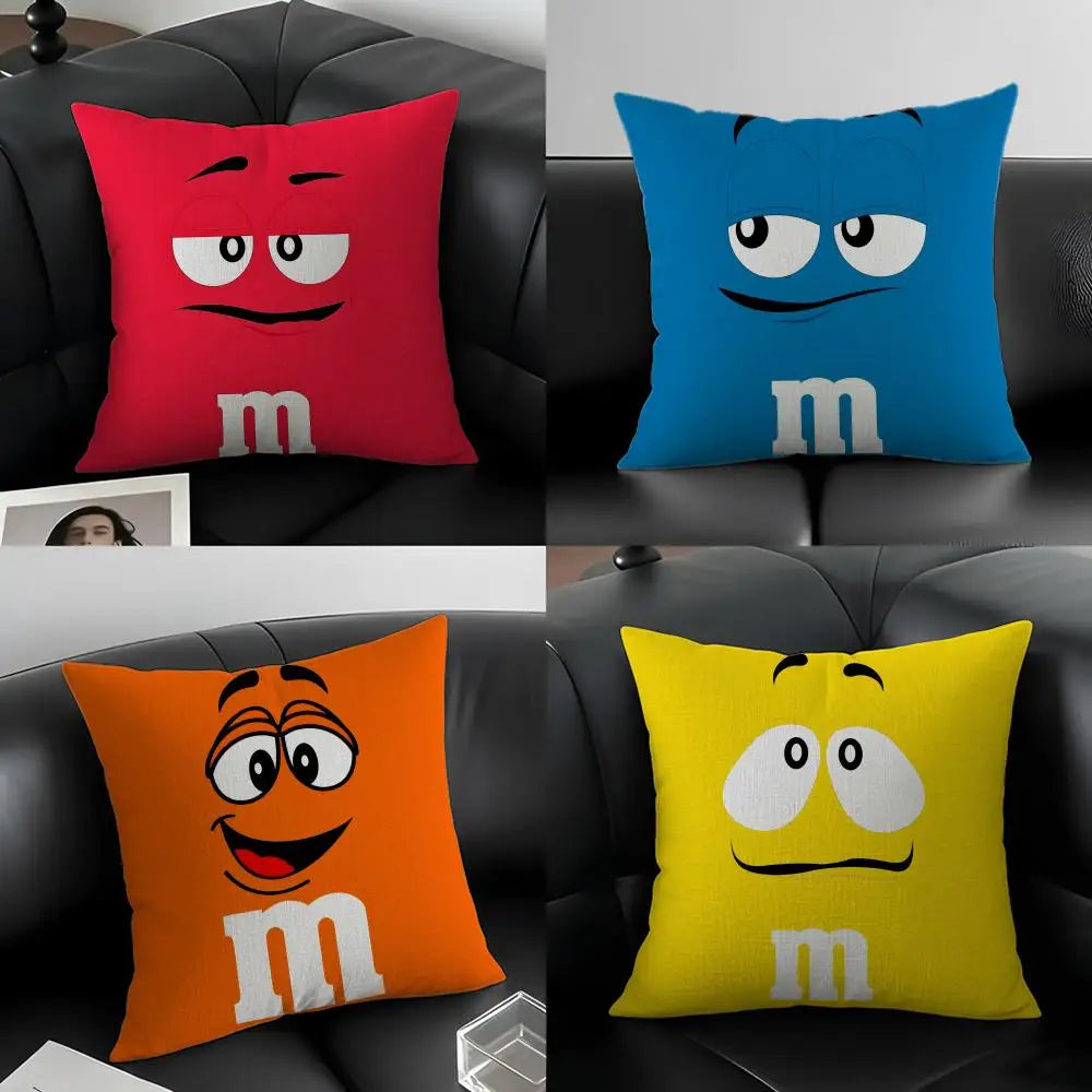 M&M's Chocolate Linen Cushion Cover – Sofa & Bedroom Decor Decorative Cushion Cover Axl