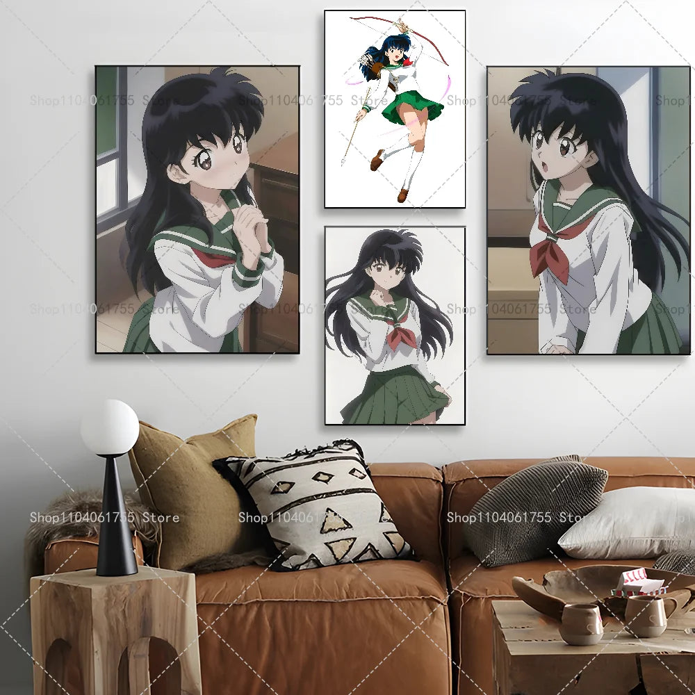 Inuyasha Kagome Anime Poster – Waterproof Self-Adhesive Wall Sticker Anime Wall Poster Axl