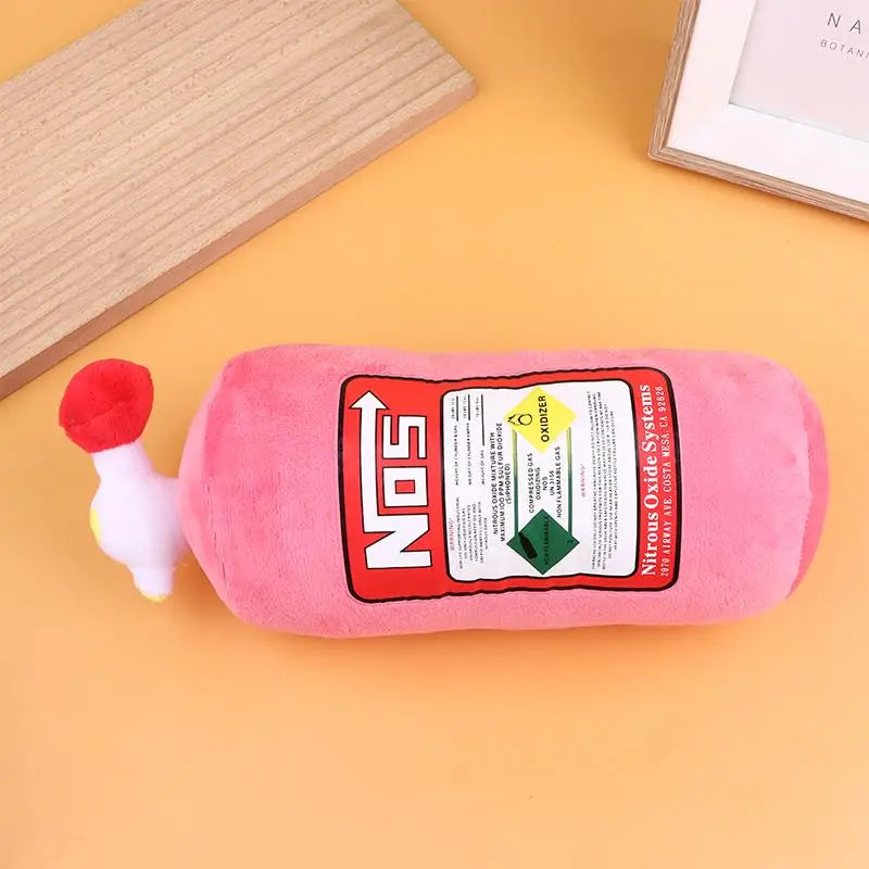 NOS Bottle Plush Car Neck Pillow – Novelty Headrest Cushion Car Neck Pillow Axl Pink