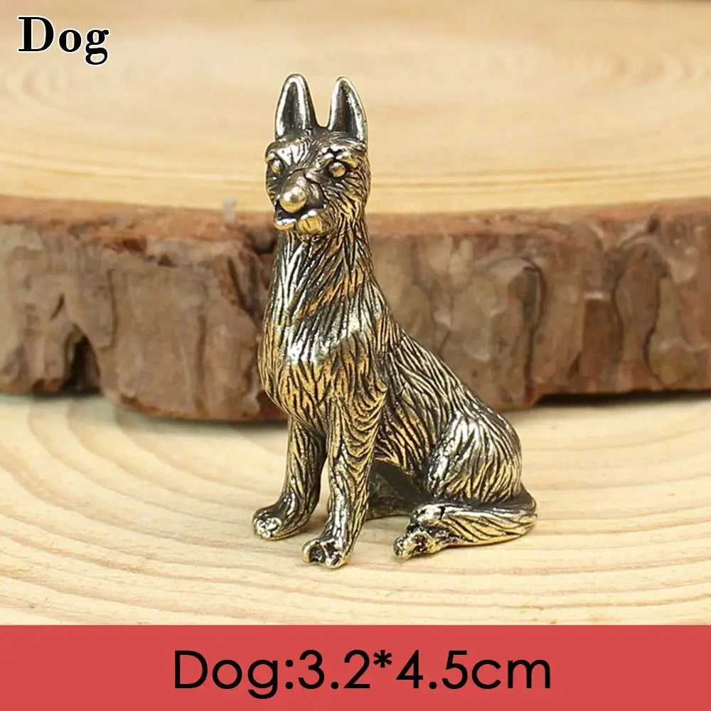 Chinese Zodiac Copper Animal Figurine – Miniature Desk Statue Copper Zodiac Figurine Axl Dog