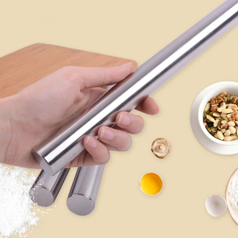 Stainless Steel Non-Stick Rolling Pin 20/25/30cm – Pizza & Pastry Rolling Pin Axl
