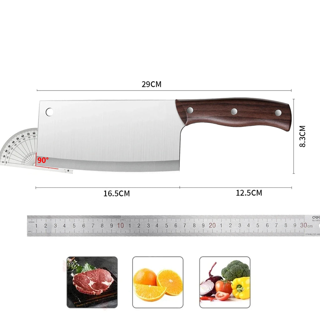 Stainless Steel Kitchen Cleaver – Sharp Multipurpose Chef Knife Kitchen Cleaver Knife Axl