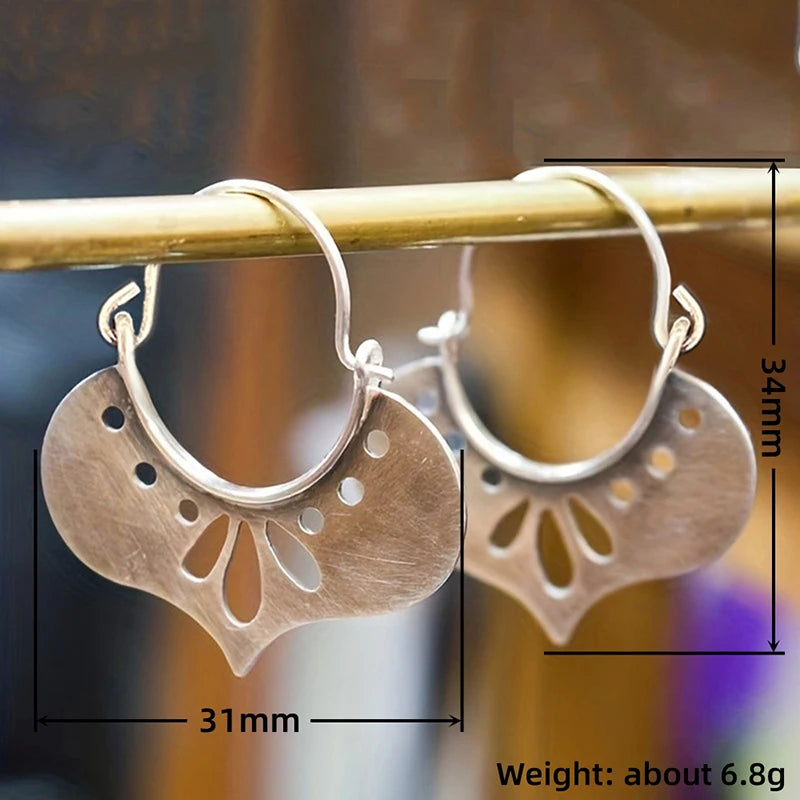 Huitan Bohemian Hollow Heart Dangle Earrings – Antique Silver Drop Dangle Earrings Axl