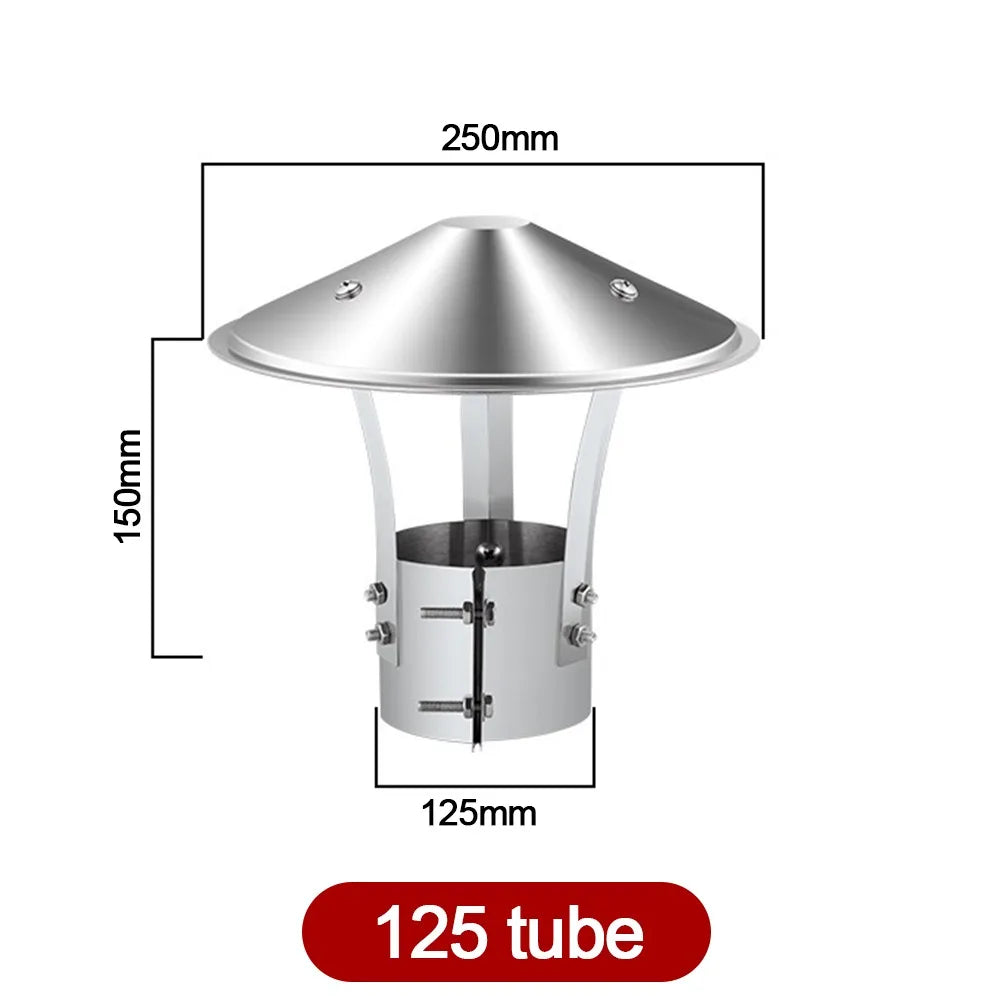 Stainless Steel Chimney Rain Cap 75–160mm | Drain Pipe Cover Chimney Rain Cap Axl 125 tube