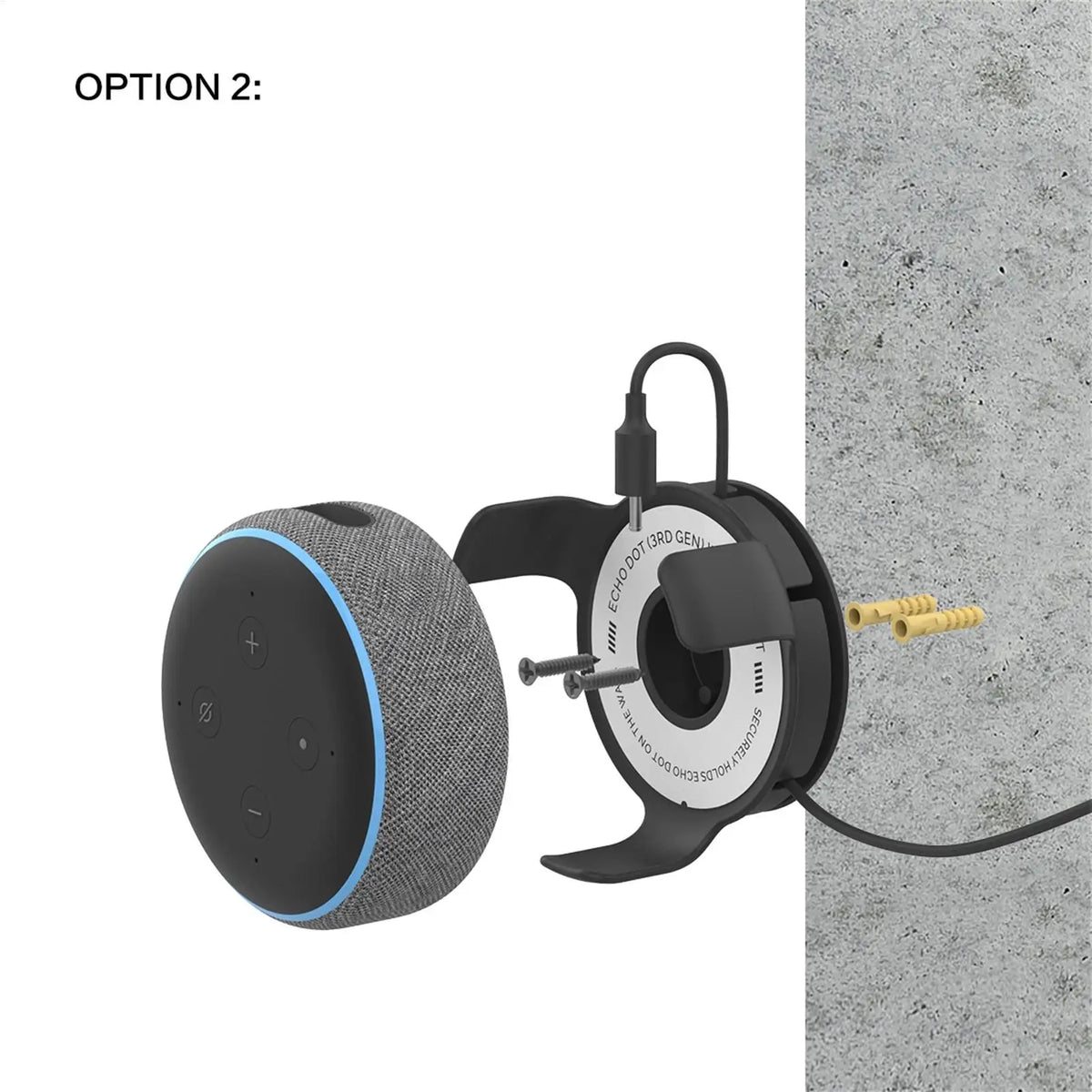 Echo Dot 3rd Gen Wall Mount Holder with Cable Management Speaker Wall Mount Axl