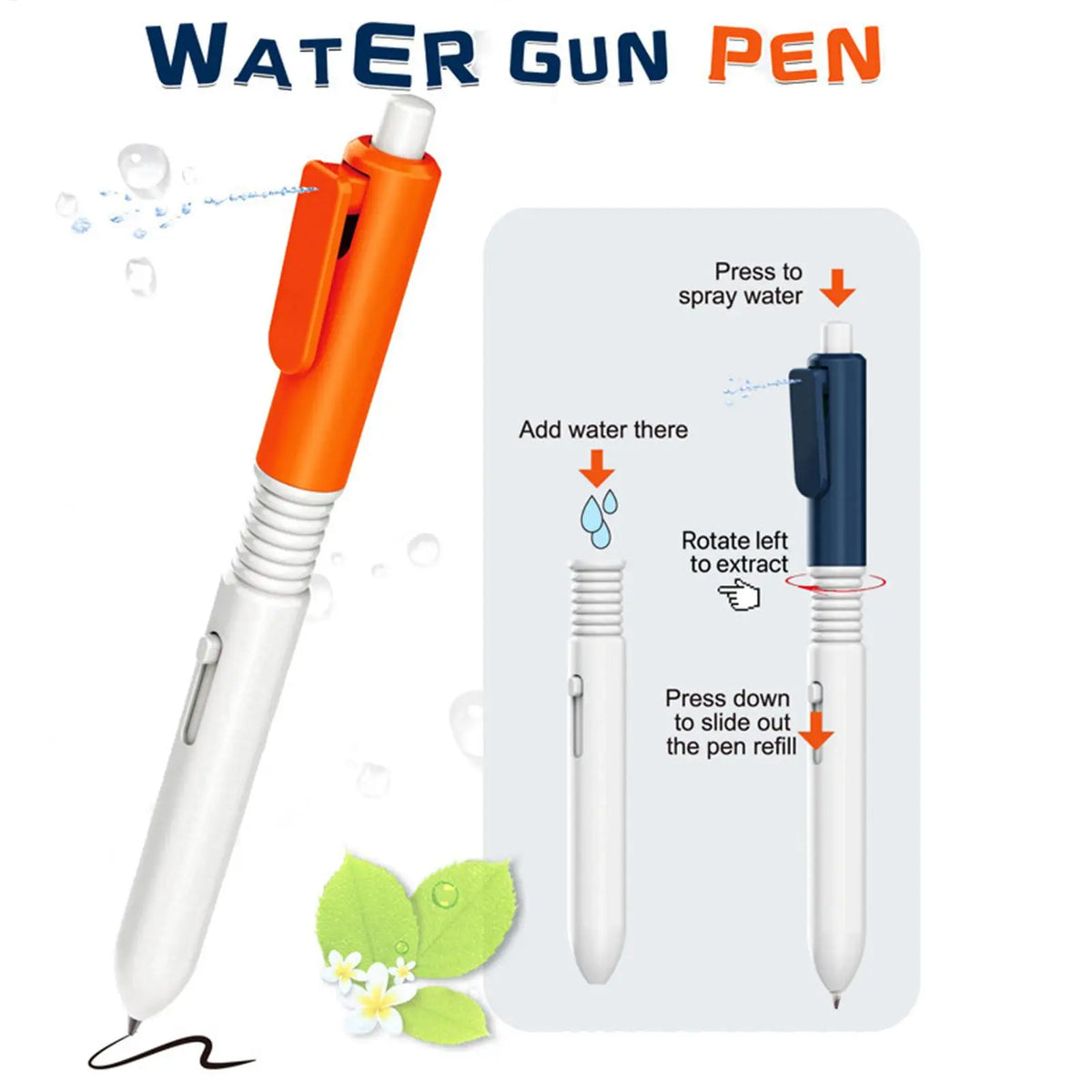 Squirt Pen Prank Toy – Funny Water Spray Pen for School & Outdoor Prank Gag Toy Axl